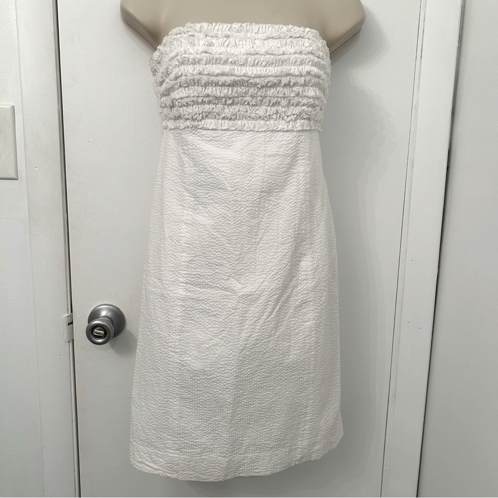 Lilly Pulitzer | White Strapless Ruched Sundress
